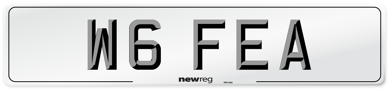 W6 FEA Number Plate from New Reg